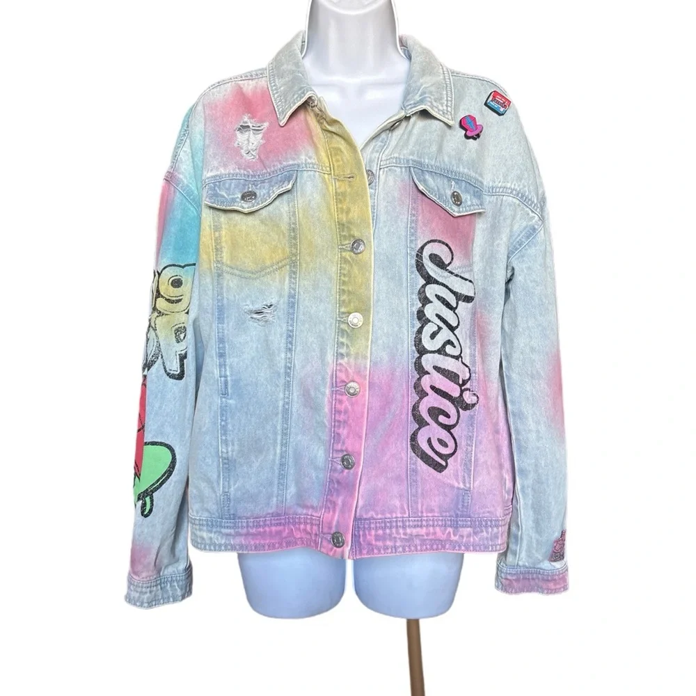 Justice | Girls Ring Pop Bazooka Collab Denim Jacket